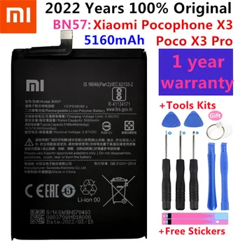 100% Original Xiao mi BN57 5060mAh Bateria Telefonului Pentru Xiaomi Pocophone X3 Poco X3 Pro Înlocuire Baterii
