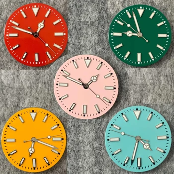 29mm Colorate Cadran de Ceas + Ceas Mâini Set Verde Luminos Accesorii Ceas de Ceas se Confruntă pentru NH35/NH36/8215/Mingzhu 2813 Circulație