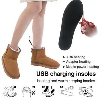 Noul USB de Încărcare Brant EVA Fibre Elastice Sporturi de Iarna de Economisire a Energiei Electrice Incalzite Moale Solid Lavabil Pantofi Pad Picior mai Cald