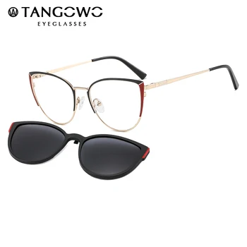 TANGOWO Aliaj Magnetic 2 In 1 Clip pe ochelari de Soare Femei Vintage Optice Ochelari baza de Prescriptie medicala Elegant UV400 Ochelari B23115