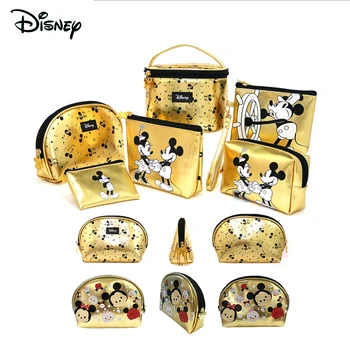 Disney Autentic Mickey Minnie Sac de Cosmetice pentru Femei Sac de Mână de Desene animate Creative Retro Zip Pachet de Stocare PU Machiaj Geanta Poseta de Monede
