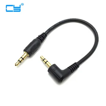 Ultra scurt 3.5 mm Aux Cablu 15cm mascul la Mascul Placat cu Aur Unghi de 90 de Grade Cablu Audio pentru MP3 Auto telefon Vorbitor