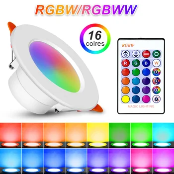 LED Downlight 10W 15W RGB Tavan Încastrat Lampa Estompat RGBW RGBWW 16 Culori Schimbătoare de Lumină la fața Locului 85-265V 24key Control de la Distanță