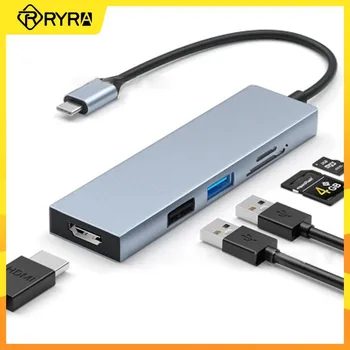 RYRA Multi-funcție USB C HUB Tip C Splitter HDMI compatibil 4K Docking Station Splitter Cu SD/TF Card Reader Pentru Macbook Air