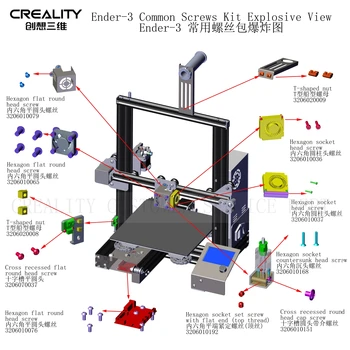 Șurub comun Kit Creality Imprimantă 3D Parte pentru Ender-3 Pro_Ender-3
