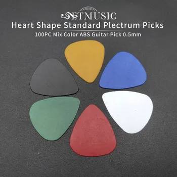 100PC Standard Chitară Plectrum Alege Forma de Inima se Amestecă Culoare ABS Chitară 0,5 mm