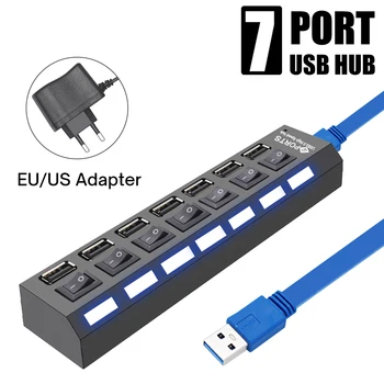 4/7 Port HUB USB 3.0 Splitter Multi USB 2.0 Multiport Comutator cu Adaptor de Alimentare pentru PC Notebook Laptop Accesorii
