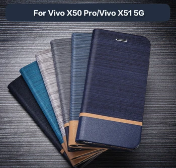 Portofel din Piele PU Caz Pentru Vivo X50 Pro Business Caz de Telefon Pentru Vivo X51 5G Cartea Caz Silicon Moale Capacul din Spate