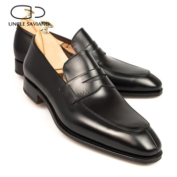 Unchiul Saviano Mocasini Moda Plivitul Om Rochie de Pantofi cel Mai bun Designer de Înaltă Calitate din Piele Handmade Afacere cu Pantofi pentru Bărbați
