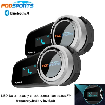 Fodsports FX6S Bluetooth 5.0 Interfon Casca Motocicleta Cască 6 Piloti Intercomunicador Moto FM Radio rezistent la apa Interfon