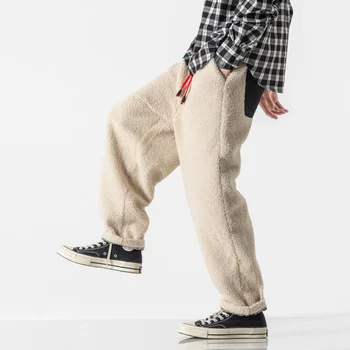 MRGB Bărbați de Lână Pantaloni Harem Solid Casual Stil Chinezesc Om Supradimensionate, Pantaloni Toamna Iarna Moda Barbati Pantaloni Barbati Haine