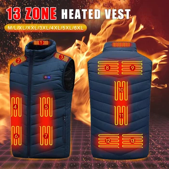 13 Zone Încălzite Jacheta pentru Barbati Femei Încălzire Jos Vesta de Încărcare USB 3 Viteze de Control al Temperaturii Cald Iarna în aer liber Sportwear