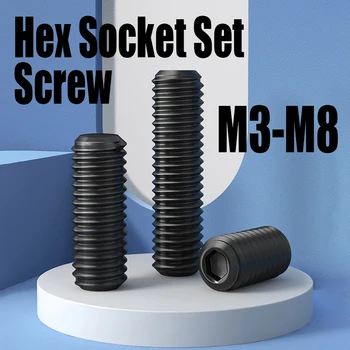 10BUC M3 M4 M5 M6 M8 Clasa 12.9 Aliaj de Oțel fără cap Cana Point Set Screw Negru Hex Socket Set Screw Șurub Grub
