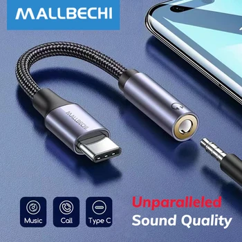 MALLBECHI 3.5 mm USB C Headphone Adapter Al Cap din Aliaj pentru Samsung Galaxy S22/S21/S20 Ultra/Note10，MacBook,iPad Pro