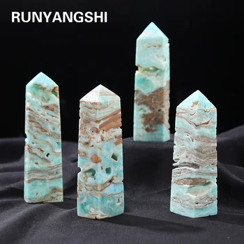 Runyangshi Naturale Hemimorphite Punct De Mini Bagheta De Cristal Caraibe Calcit Tetraedrice Coloana De Energie Decor