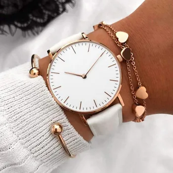 Lux Ceas de Moda pentru Femei din Piele Ceas Doamnelor Simplu Cuarț Brățară Încheietura mîinii Ceas pentru Femei Ceas Zegarek Damski 2021 Reloj