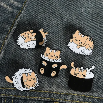 Pini Pins Metal Emailat Pin Animale de Desene animate Pisica Brosa Pentru Haina Insigne Pe Rucsac pentru Femei Broșe Pentru Femei Bijuterii Insigna