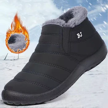 Plus Dimensiune Bărbați Cizme Pantofi De Iarna Impermeabil Usor De Alunecare Pe Incalzi Cizme De Zapada 39-47 Încălțăminte Dropshipping