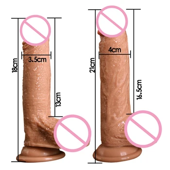 7/8 Inch Imens Realist Penis artificial Jucarii pentru Adulti 18 Silicon Penis Dong cu ventuza pentru Femei Masturbare Lesbain Sex Anal