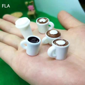 100buc/Sac Rasina Ceașcă de Cafea Kawaii Drăguț Mini Cana DIY Caz de Telefon Decor Acasă Miniatura Alimente Juca Decor Miniaturi Tiara Decor