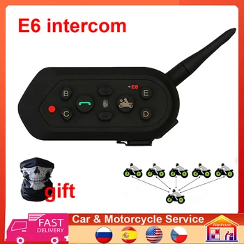 E6 Interfon Casca Motocicleta Casca Comunicator 6 Piloti 1200M Wireless Bluetooth Interfon intercomunicador moto