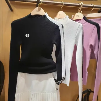 Golf pentru femei toamna/iarna jumătate de înaltă gât pulover de culoare de contrast de cald pulover moda strat de bază