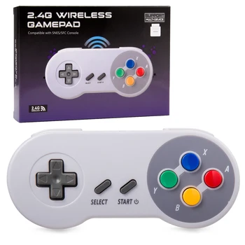 2 bucăți END 2.4 G Wireless Retro Gamepad Joystick-ul Classic Controller Compatibil cu SNES/SFC Joc Consola Multicolor