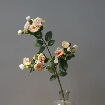 NOUA Trandafiri Mici ramură cu fals frunze decor mariage bunuri de grădină flori de matase decor acasă