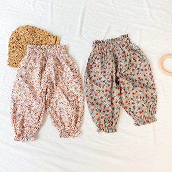 Fete Copii pantaloni scurți de Primăvară și de Vară 2021 Versiunea coreeană Bumbac Drăguț Liber de Imprimare al Nouălea Pantaloni