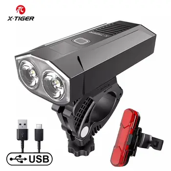 X-TIGRU Lumini pentru Biciclete Impermeabil USB de Încărcare Ușoară Bicicleta Aluminiu cu LED Lampă Față Faruri de Bicicletă Putere Banca cu Bicicleta Lanterna