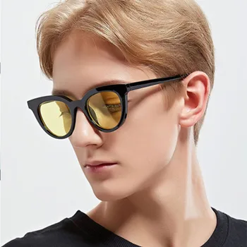 Nouă Bărbați Moda Ovale Mici ochelari de Soare Clar Clasic UV400 Ochelari de Soare Tendințe pentru Nuante Transparente pentru Femei