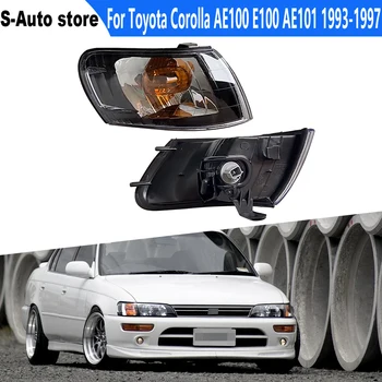 De semnalizare Pentru Toyota Corolla AE100 E100 AE101 1993-1997 Masina Fața Colț de Lampa cu Lumini de Lentile Negru Lampă de Semnalizare Fără Sârmă Exploatați
