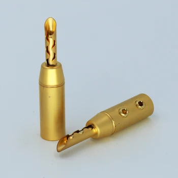 12PCS Rodiu placat cu Argint Placat cu Aur Z tip mufă Banană HIFI Speaker Banana Plug Conector de sex Masculin