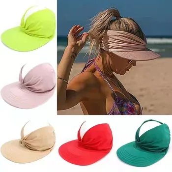 Simplu Femei de Pălărie de Soare Anti-Ultraviolete Elastic de Vară Gol Pălărie de Top de Moda Casual Sun Protect Pălăria în aer liber, Plajă Capac