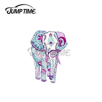 JumpTime 13 x 4.2 cm Pentru Mandala Elefant Autocolante Auto și Decalcomanii Animal de Moda Ocluzie Zero Vinil rezistent la apa Decor