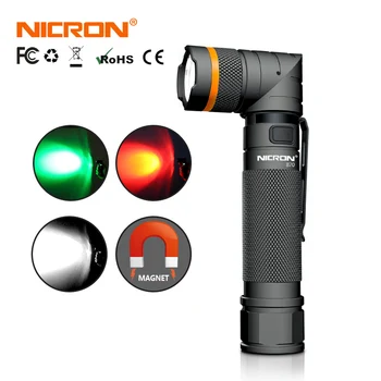 NICRON Magnet de 90 de Grade Reîncărcabilă Lanterna LED-uri Handfree 1200LM Ultra Luminozitate Ridicată Impermeabile de Camuflaj Colț Lanterna LED-uri B70