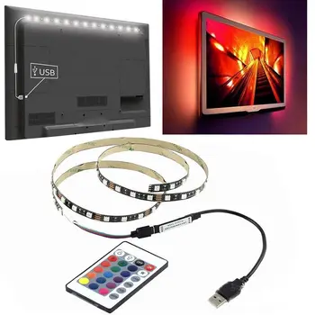5050 USB starea de Spirit de Lumină RGB Multi Color LED Strip Lumina TV-Iluminare cu 24 de Taste de Control de la Distanță NOV99